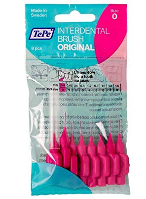 TePe - Interdentalbürsten mit Oral-Zahnseide - 10 Pakete von 8 (80 Bürsten) (Rosa 0.40mm)