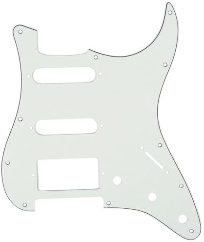 Musiclily HSS 11 Löcher Strat Schlagbrett Pickguard für Fender American/Mexican Standard Stratocaster Modern Style E-Gitarre,3 lagig Pergament