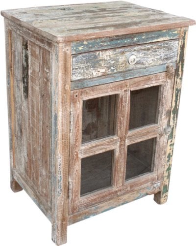 GURU SHOP Vintage Beistellschrank, Kommode, Nachttischschrank, Flurschrank - Modell 58, Braun, 70x51x40 cm, Kleine Schränke