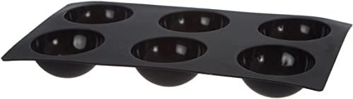 Lékué Molde repostería Gourmet Semiesfera, silicona platino Negro, 6 cavidades