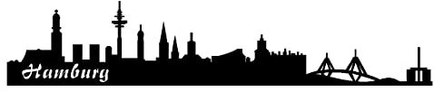Skyline4u Aufkleber Hamburg Skyline viele Farben 25 x 5cm schwarz