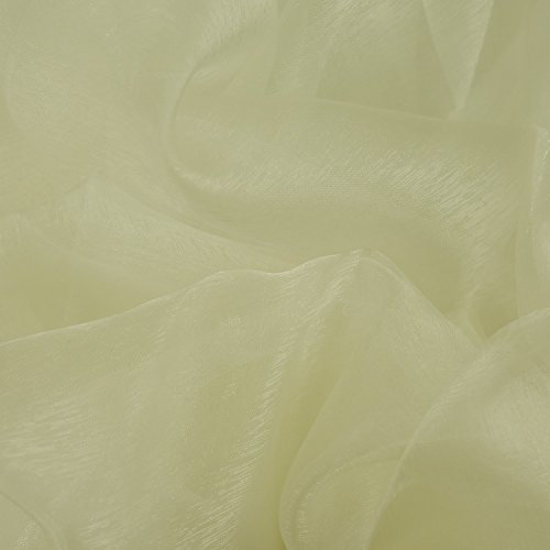 Crystal Organza Voile Sheer Fabric Material Crafts Curtains Costumes Dress Making Bridal Wedding Backdrops Decorations Displays Draping Furnishing | 59 - 150 cm Wide | Sold per Metre (Cream)