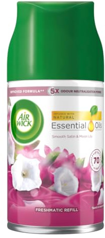 Air Wick Air Freshener, Freshmatic Auto Spray Refill, Smooth Satin and Moon Lily, 250ml