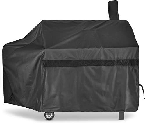 iCOVER Offset Smoker Cover 60 inch Charcoal Pellet Grill Covers Heavy Duty Waterproof 600D BBQ Smokers Protection for Brinkmann for Char-Broil for Weber, Nexgrill, New Braunfels for Oklahoma Joe's