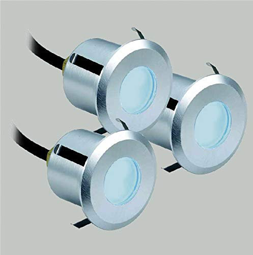 Lampenlux 3er SET LED Einbaustrahler Rimy Außenleuchte Spot Down Blau Trafo 230V
