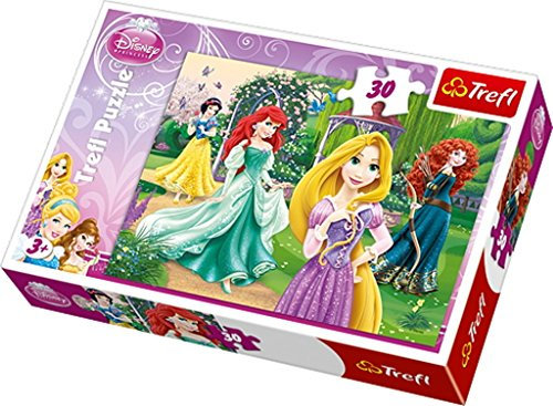 Trefl 18172 - Puzzle, Rapunzel, Merida, Ariel und Schneewittchen, 30 Teile