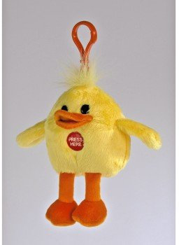 Hama Talking Duck Plapperente Plüschente Farbe: Gelb / Orange Abmessung: ca. 13cm Die Plüschente wiederholt das Gesprochene in Comic-Sprache. Eventuell sind die enthaltenen Batterien schwach oder komplett leer!