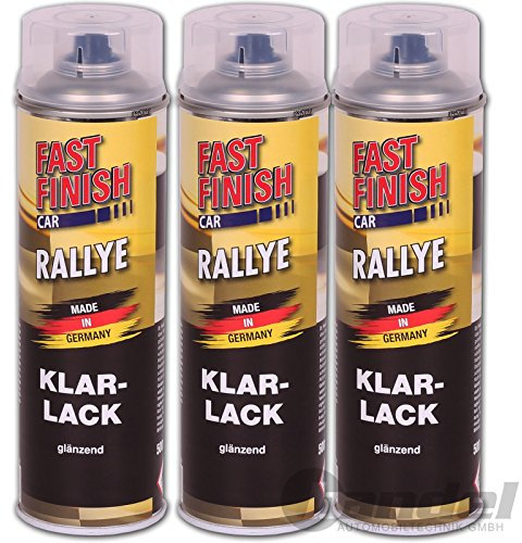 3x 500ml FAST FINISH KLARLACK GLÄNZEND LACKSPRAY AUTOLACK LACK SPRAYDOSE