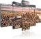 B&D XXL Acrylglasbild New York 100x50 cm 5 Teilig Wandbild auf Acryl Glas Bilder Kunstdruck Moderne Wanddekoration - Skyline Architektur Stadt grau d-B-0069-k-p