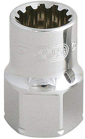 KS Tools 916.4063 - Douille traversante 1/2, 13 mm - Gamme TRIPLEplus® - Entraînement 19mm mâle - En Chrome Vanadium - Finition chromée