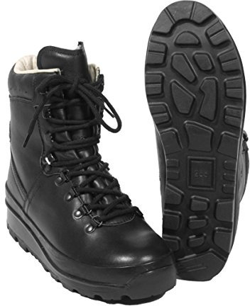 Mil-Tec BW Bergschuhe mit Laminatfutter • Herren Wanderstiefel aus Rindleder • Outdoorstiefel mit Thinsulate-Isolierung & Dintex-Membran • Rutschfeste Profilsohle