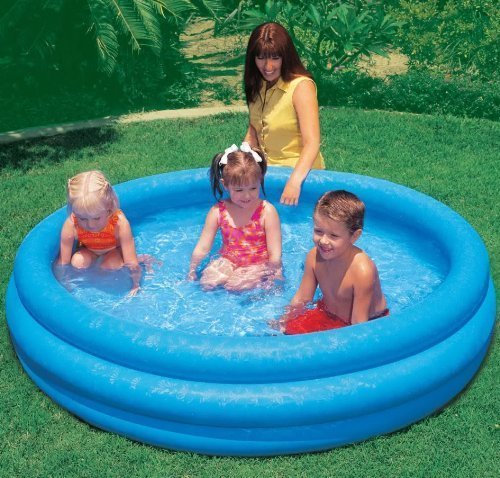 Intex Inflatable Swimming Paddling Play Pool 3 Ring Blue Toy Kids Childs Childrens Baby Family Sizes - 45'' , 58'' , 66'' Diameter (66'' x 16'')