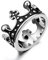 JewelryWe Herrenring Damenring Edelstahl Krone: Herren Damen Ring Retro Krone Unisex Band Partnerringe Verlobungsringe Eheringe mit Gravur Schwarz Silber Größe 57 - mit Geschenk Tüte