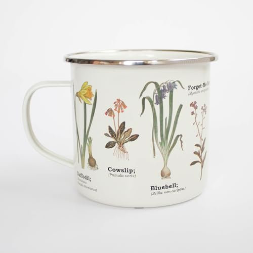 Gift Republic Tasse émaillée Motif Fleurs Sauvages