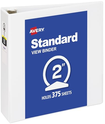 Avery Economy View 3-Ringbuch, 5,1 cm runde Ringe, 1 weißer Ordner (05780)