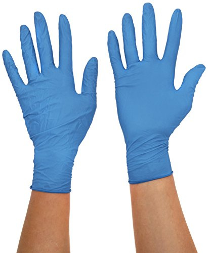 SHIELD HEA00569 Powder-Free Gloves, Vinyl, Medium, Blue (Pack of 100)