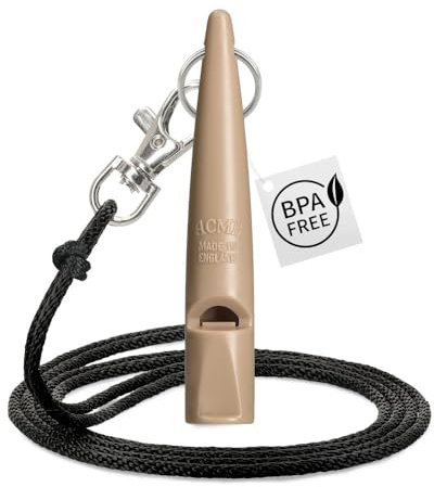 ACME Hundepfeife No. 210,5 + GRATIS Pfeifenband | Hörbar für alle Hund - laut und weitreichend | Für professionelles Rückruf Hundetraining (Nougat)