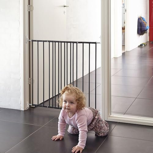 Safetots Extending Metal Screw Fit Baby Stair Gate, Black, 62.5cm - 106.8cm, Safety Gate for Toddler, Safety Barrier for Baby
