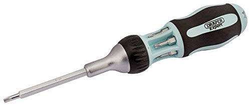Draper 83722 Soft Grip 7 IN 1 Ratchet Screwdriver and TX-Star Bit Set