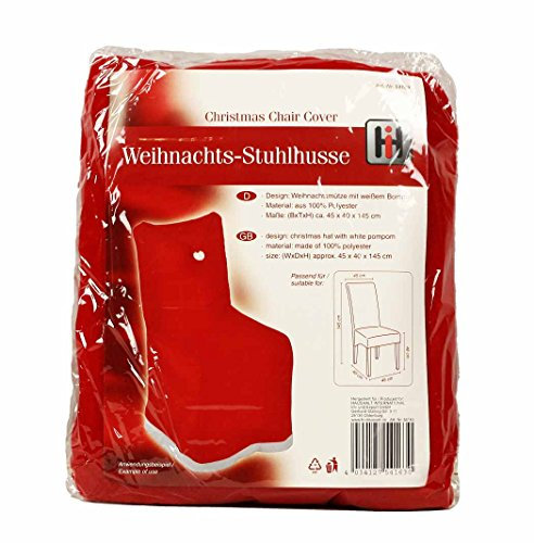 HAAC 6er Set Stuhlhusse Mütze Motiv Weihnachtsmütze Filz 145 cm Farbe rot Weihnacht Weihnachten