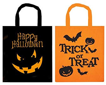 Henbrandt 2 x Fabric Treat Bags for Halloween