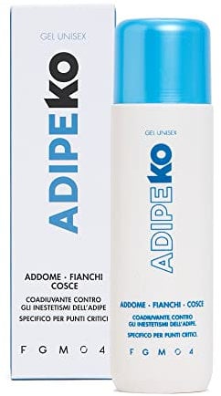 ADIPE KO – Gel unisex Addome, Fianchi, Cosce – Flacone 200 ml – Prodotto in Italia