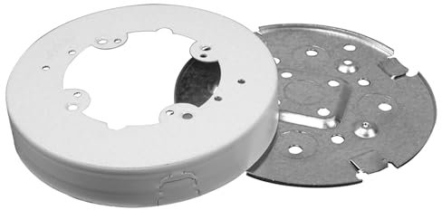 Wiremold Metal Raceway, Extending Power, On-Wall, Circular Fan Box, White, BW4F