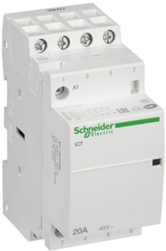Schneider electric a9 C22824 ICT contacteur, acti9, 20 A, 4 NO, 220 – 240 V AC, 50 Hz, Blanc