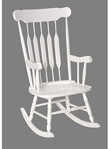 Gift Mark Rocking Chairs - Classic Wooden Rocker - Comfort Fitted Design Perfect for Living Rooms, Bedrooms, Nurserys, and More - Classic Vintage Style Chairs (White)