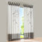 Thinkbay Bestickte Blume Gardine 1er-Pack Vorhang H*B 245 * 140cm Grau