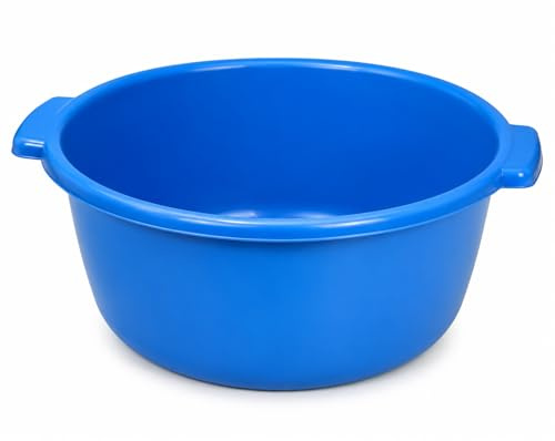 HELGUEFER - Barreño Grande 80 litros Redondo | Palangana Plastico con Asas | Barreño Resistente y Duradero | Uso General en Hogar, Jardín o Industria | Diámetro 70 cm x Alto 30 cm