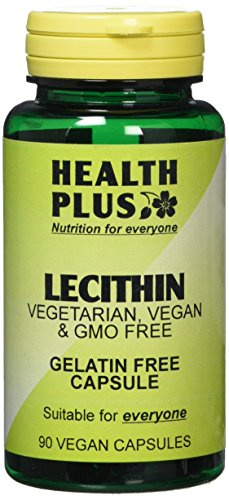 Health Plus Lecithin 550mg : Memory Plant Supplement : 90 Gelatin Free Capsules, in a planet-friendly 99% recycled pot