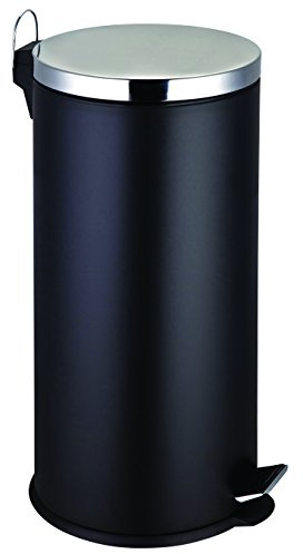 Premier Housewares 30 Litre Pedal Bin, Matt Black