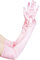 JISEN Frauen 20er Jahre Satin Samt Spitze Handschuhe Formale Braut Bankett Party Hochzeit Oper Bunte Fäustling, A - Pink 56 cm, One size