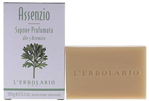 L'Erbolario Absinthium Perfumed Bar Soap - Enriched With All Natural Ingredients And Aromatic Fragrances - Cleanses And Moisturizes Skin - Long Lasting And Creates A Rich, Creamy Lather - 3.5 Oz