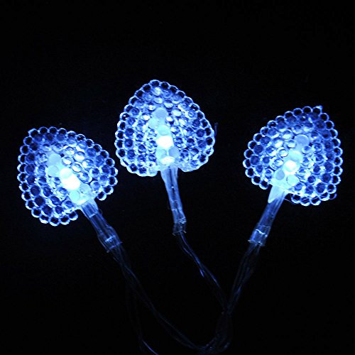 LightsGo Battery Powered Powered Hearts shape Indoor LED Fairy Lights 20LEDs 2M (Cool White)