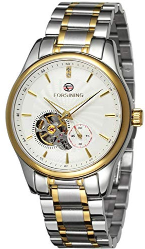 Forsining Herren Fashion Automatik Mechanisches Uhrwerk Analog Skelett Uhr mit Lederband