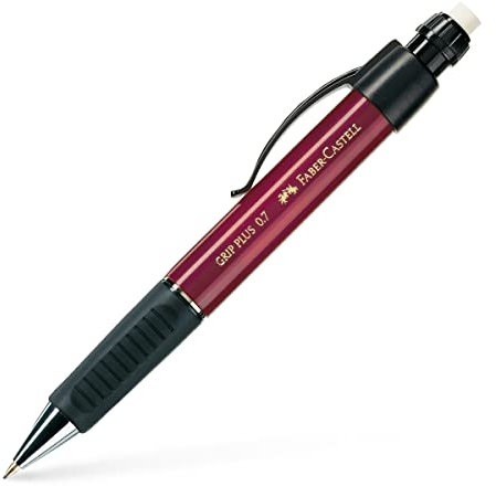 Faber-Castell 130731 - Druckbleistift GRIP PLUS, Minenstärke: 0,7 mm, Schaftfarbe: rot metallic