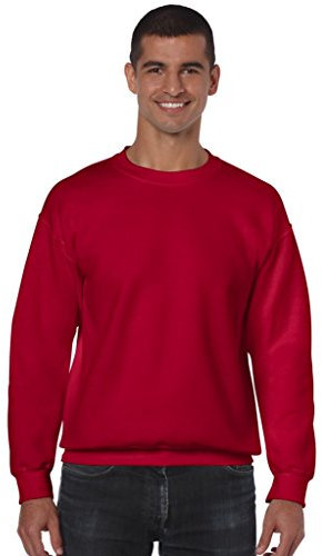 GILDAN Men's 50/50 Adult Crewneck Sweatshirt, Red (Cherry Red), L UK
