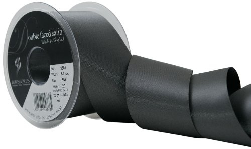Berisfords 3501 Double Satin Ribbon, Smoked Grey, 50 mm