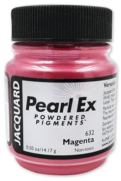 Jacquard Pearl Ex Pigment Powder 0.5 oz Magenta - Loose Mica Powder for Epoxy Resin, Watercolors, Calligraphy Ink & Clay - Epoxy Pigment Powder - Epoxy Resin Color