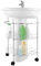 Feridras 2 ripiani, Mobile Bagno Sottolavabo 34x55x67 con Rotelle Cromo