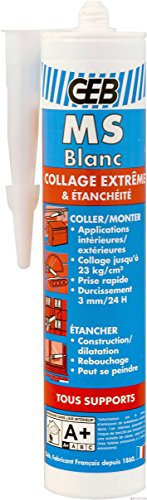 GEB 892005 Mastic-Colle MS Cartouche 280 ml Blanc