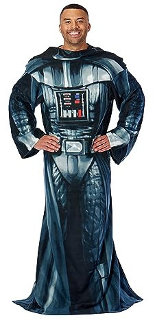 Northwest Star Wars Full Body Player Comfy Throw Blanket with Sleeves, Polyester, Black, Adult (48 x 71 in)