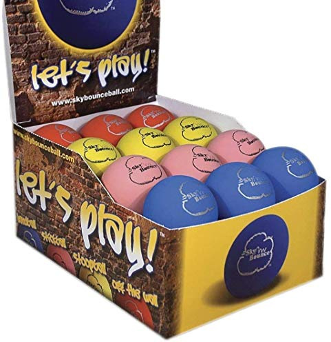 Sky Bounce Color Rubber Handballs for Recreational Handball, Stickball, Racquetball, Catch, Fetch, and Many More Games, 2 1/4-Inch 24 count