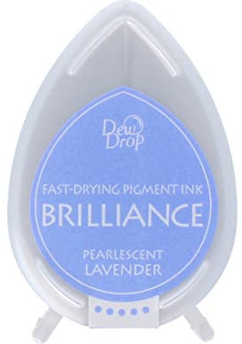 Tsukineko Brilliance Dew Drop Stempelkissen Violett, Pearl Lavender-Klein-Lösemittelhaltig, Deckend, Beständig Gegen Ausbleichen-Wasserbeständig, Purple, 3,3 x 5 x 2 cm