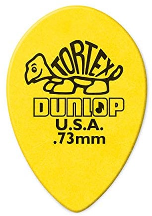 JIM DUNLOP Plektrum Tortex Klein Teardrop, Gelb, 0,73mm 36 Stück