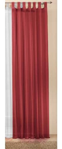 Schlaufenschal Gardine uni transparent Voile, 175x140, Bordeaux, 61175