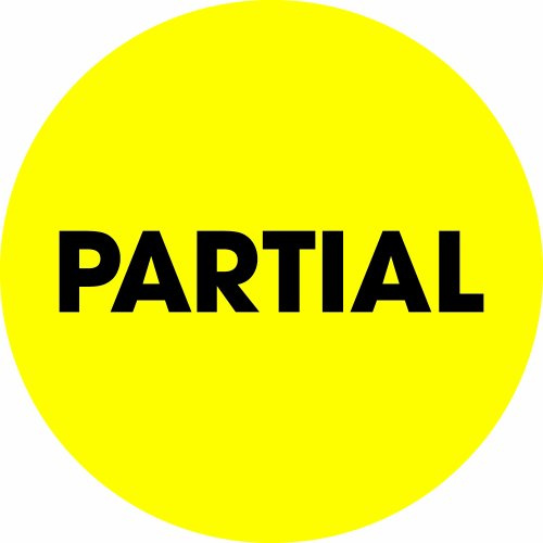 Tape Logic 2' Circle Label, 'Partial', Fluorescent Yellow, Roll of 500 Stickers, for Inventory Control and Warehouse Organization