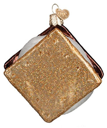 Old World Christmas 32197 Camping Outdoor Collection Glas-Ornamente für Weihnachtsbaum S'Mores, braun